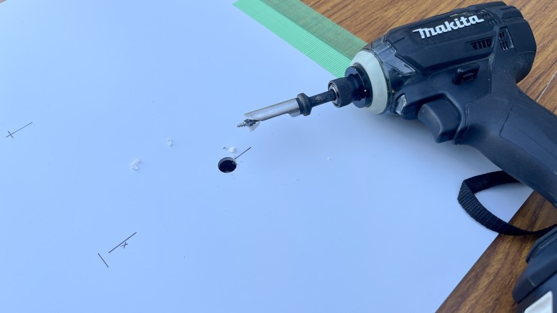 テンプレート作製穴あけ